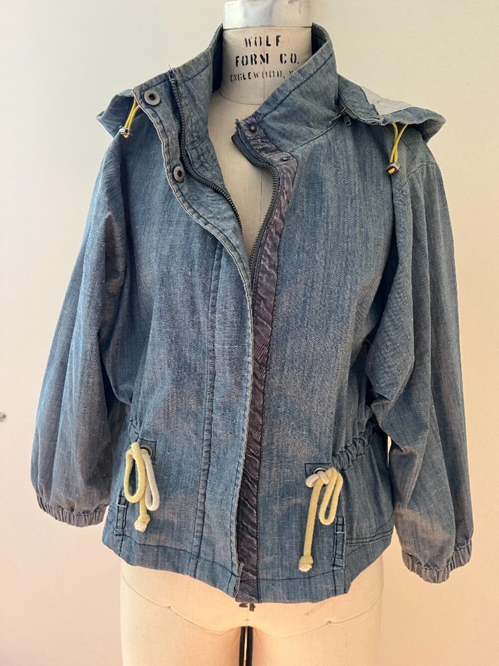 HEI HEI RAIN JACKET with waterproof inside coating, jeans look light blue XS/S